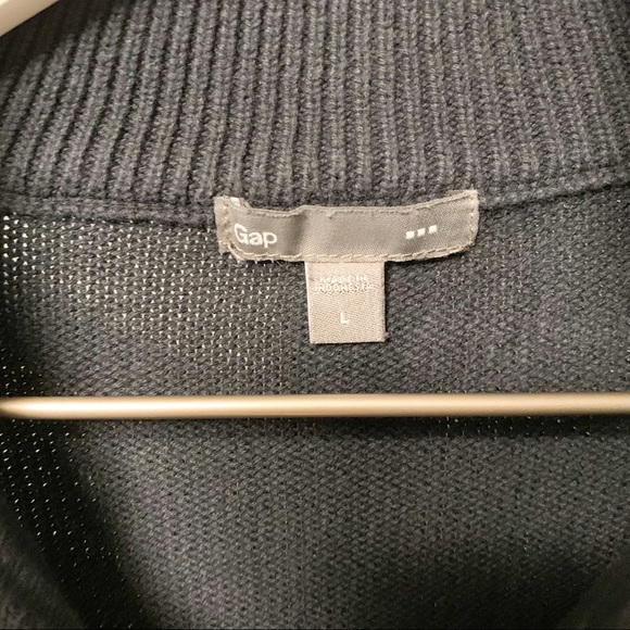 Gap Blue Mock Neck Buttoned Sweater, L - Picture 3 of 5